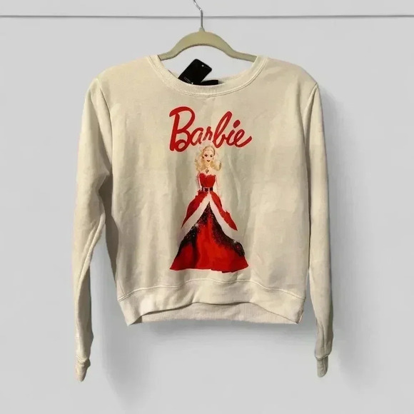 Barbie Womens White Christmas Sweatshirt, Medium - Picture 1 of 5